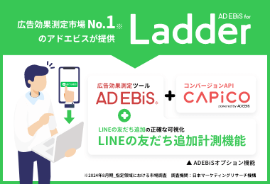 広告効果測定市場No.1のアドエビスが提供 [AdEBiS for Ladder]